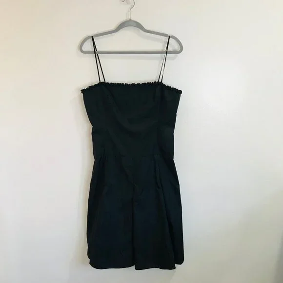 Tahari | Dresses | Vintage 9s Y2k Tahari Dress Black Size 2 Spaghetti Straps  Pleated Square Neck | Poshmark